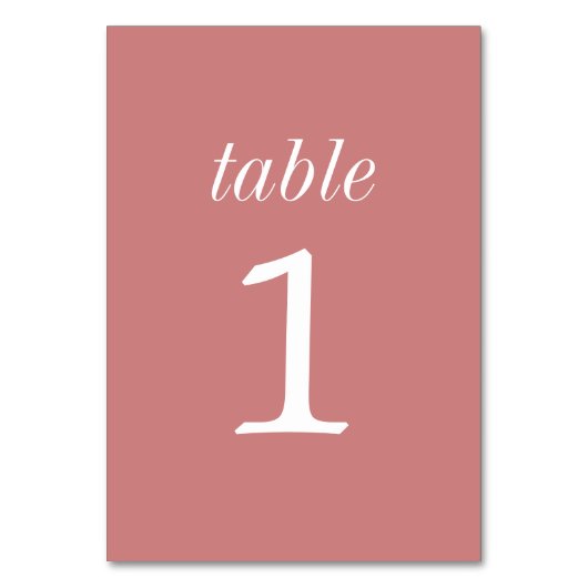 Numéro De Table True Simplicité 2 Dusty Rose Mariage Numéro de tab (Dos)