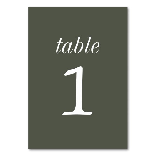 Numéro De Table True Simplicity 2 Camo Green Mariage Numéro de tab (Par défaut)