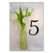 Numéro De Table Tulipes blanches en Bouteille de lait Mariage de p (Dos)