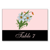 Numéro De Table Tulipes et Daffodiques Mariage Noir (Devant)