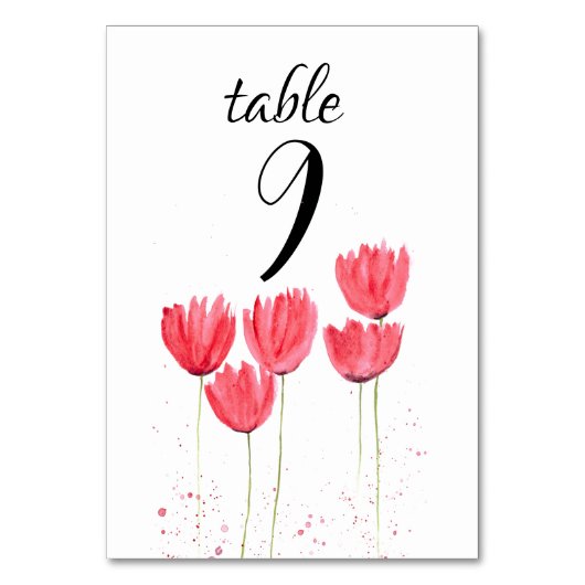 Numéro De Table Tulipes roses Printemps fleurs Mariage (Par défaut)