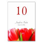Numéro de table Tulipes rouges (Dos)
