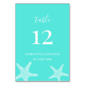 Numéro De Table Turqoise Moderne Tropical Starfish Plage Mariage (Par défaut)