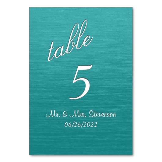 Numéro de table turquoise (Par défaut)
