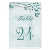 Numéro De Table turquoise bleu romantique papillons feuille botani (Par défaut)