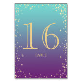 Numéro de table Turquoise et violet de Sparkle Omb (Dos)