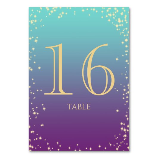 Numéro de table Turquoise et violet de Sparkle Omb (Par défaut)