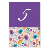 Numéro De Table Turquoise Purple Jaune Fleurs de prairie de printe (Dos)