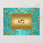 Numéro de table turquoise Siège Cartes de place Da (Dos)