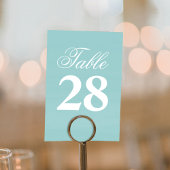 Numéro De Table Turquoise Wedding Script Table Number Sign