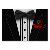 Numéro De Table Tuxedo avec Monogramme de Cravate Bow (Dos)