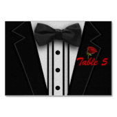 Numéro De Table Tuxedo avec Monogramme de Cravate Bow (Devant)