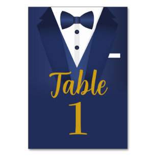 Numéro De Table Tuxedo Event Bow Cravate Black Cravate Gold Mariag