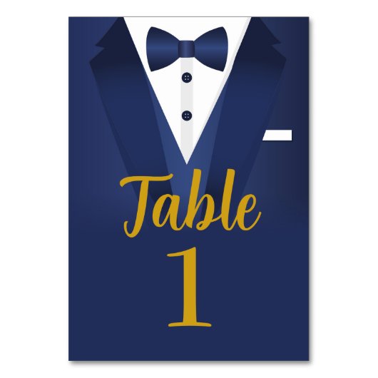 Numéro De Table Tuxedo Event Bow Cravate Black Cravate Gold Mariag (Par défaut)
