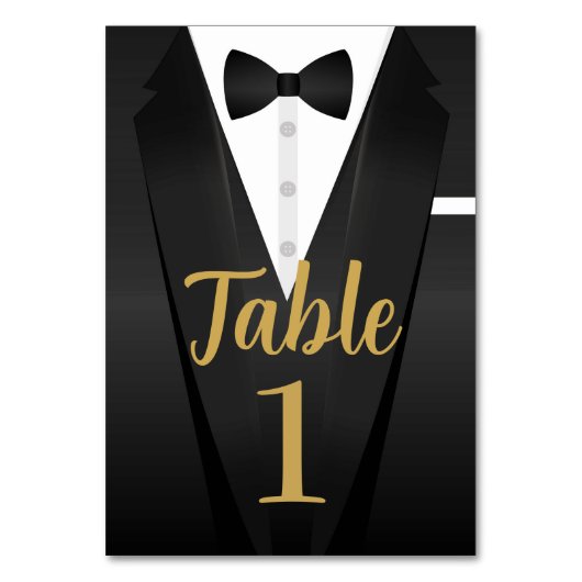 Numéro De Table Tuxedo Event Bow Cravate Black Cravate Party Gold  (Dos)