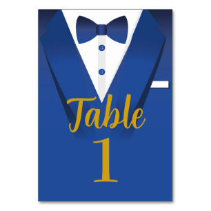Numéro De Table Tuxedo Event Bow Cravate Black Cravate Royal Blue