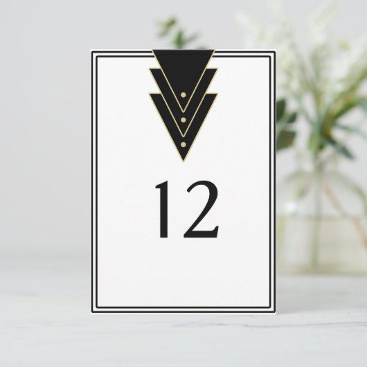 Numéro de table Tuxedo Modern Art Déco (Debout devant)