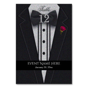 Numéro De Table Tuxedo noir