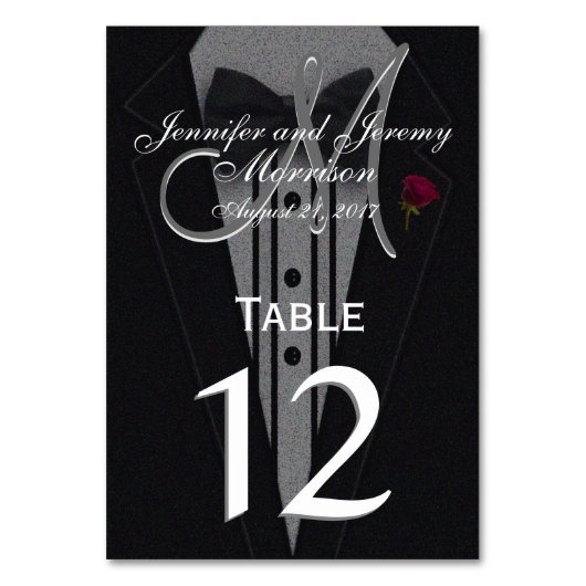 Numéro de table | Tuxedo noir (Dos)