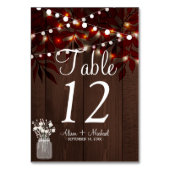 Numéro De Table Twinklights rustique automne mason bocal mariage (Dos)