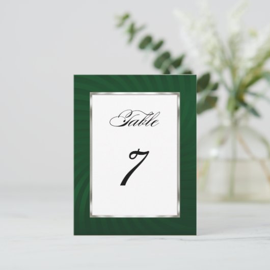 Numéro de table Twirl vert (Debout devant)