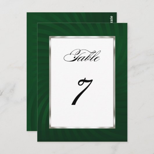 Numéro de table Twirl vert (Devant / Derrière)