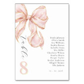 Numéro De Table Tying the knot bridal shower Pink bow. (Dos)