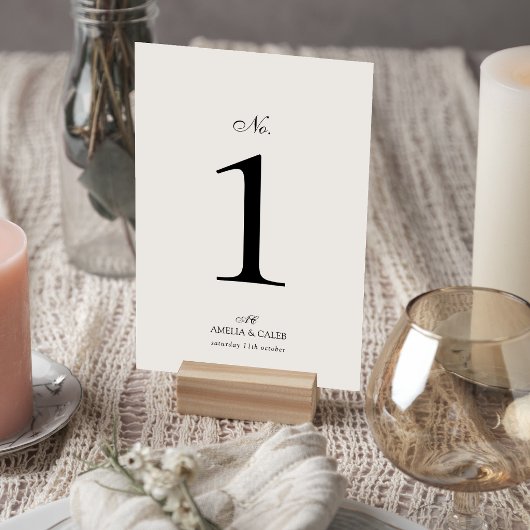 Numéro De Table Typographie de monogramme moderne pour mariage