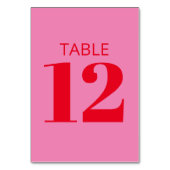 Numéro De Table Typographie en gras rose et rouge Bat mitzvah mode (Dos)