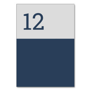 Numéro De Table Typographie minimaliste moderne bleu marine gris