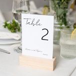 Numéro De Table Typographie minimaliste moderne simple blanc<br><div class="desc">Customisez cette élégante carte de numéro de table blanche moderne,  simple et élégante.</div>