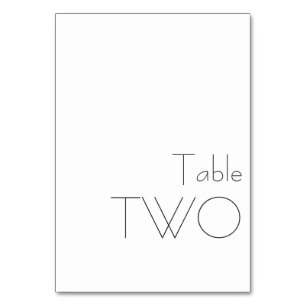 Numéro De Table Typographie minimaliste noir blanc jouant DEUX