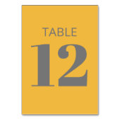 Numéro De Table Typographie moderne Gras Bat mitzvah jaune et gris (Dos)