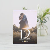 Numéro de table | Typographie moderne & Photo doré (Debout devant)