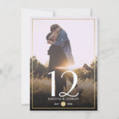 Numéro de table | Typographie moderne & Photo doré (Dos)