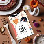 Numéro De Table Typographie rétro vintage et Motif<br><div class="desc">lassez votre décor d'évènements avec cette carte de numéro de table design d'inspiration vintage. Doté d'un motif rétro unique et d'une typographie audacieuse, ce design allie charme classique et modernité. Parfaits pour les mariages, les dîners ou tout événement spécial, ces numéros de table ajoutent une touche de nostalgie et d'élégance...</div>