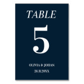 Numéro De Table Typographie tout simplement élégante Marine Mariag (Dos)
