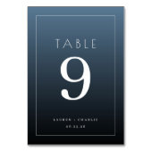 Numéro de table typographique bleu élégant (Dos)