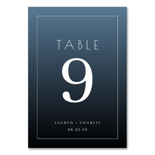 Numéro de table typographique bleu élégant (Par défaut)