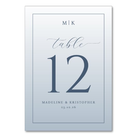 Numéro de table typographique bleu sophistiqué (Par défaut)