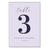 Numéro de table typographique Navy élégant (Dos)