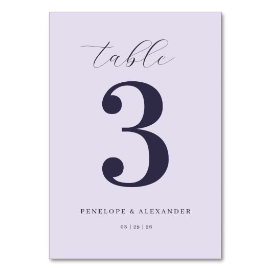 Numéro de table typographique Navy élégant (Par défaut)