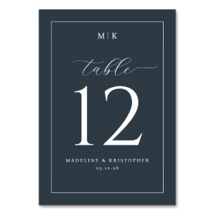 Numéro de table typographique Navy élégant