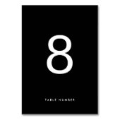 Numéro De Table Ultra SIMPLE Moderne Minimaliste BLACK mariage BLA (Dos)
