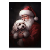 Numéro De Table Un caniche au Père Noël Festif (Dos)