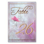 Numéro De Table Un Découpe Rose/Or unique (Dos)