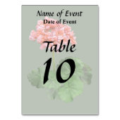 Numéro De Table Un Géranium rose (Par défaut)
