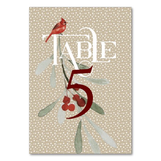 Numéro De Table Un hiver simple avec réception de mariage cardinal (Par défaut)