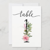 Numéro de table un Pivoines roses (Devant)