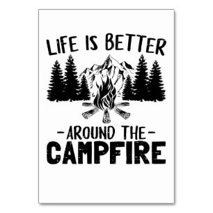 Numéro De Table Une Bonne Vie De Camper Est Mieux Autour Du Feu De